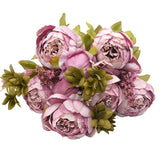 13Pcs/Bunch Artificial Peony Decorative Party Silk Fake Flower Peonies For Wedding Decor DIY Wedding Decoration Flower Wreath