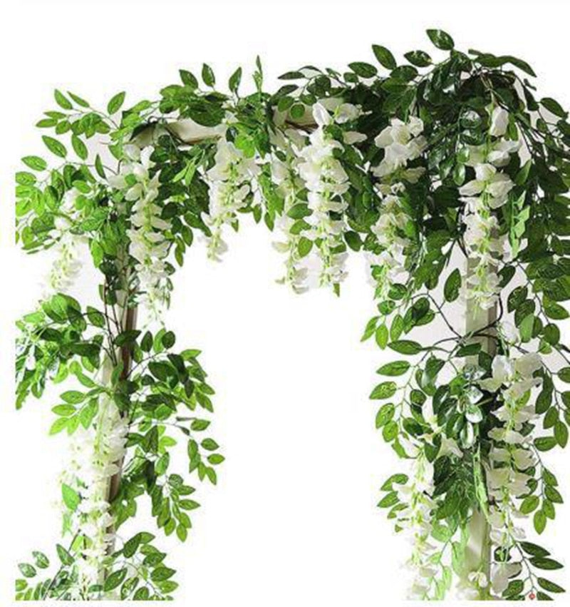 2M Wisteria Artificial Flowers Vine Garland Wedding Arch Decoration Fa –  Wedivite