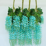12pcs/set 110 cm  Artificial Flowers Silk Wisteria Fake Garden Hanging Flower Plant Vine Home Wedding Party Event Decor