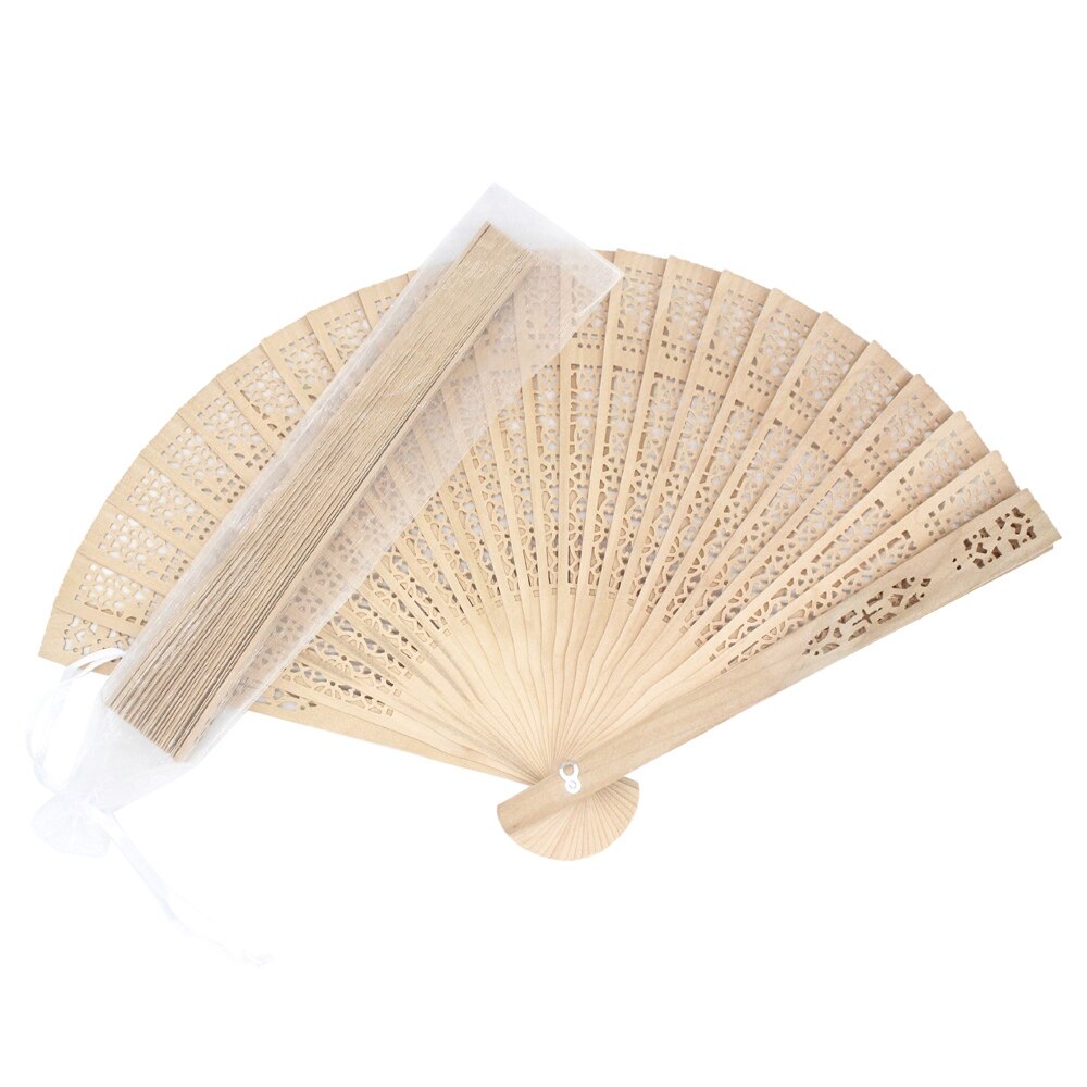 Engraved Wooden Wedding Fan