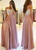 Blush Pink Lace Bridesmaid Dress