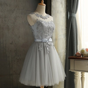 Knee-Length, Organza Bridesmaid Dress