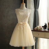 Knee-Length, Organza Bridesmaid Dress