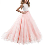 Kids Bridesmaid Flower Girls Wedding Dresses For Party Dress Summer Children Clothes Princess Dress For Girls 8 10 12 Year