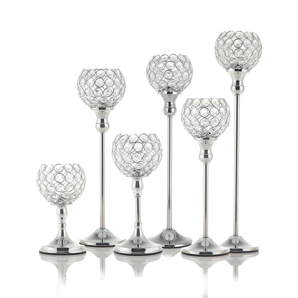Silver Crystal Tealight Candle Holders