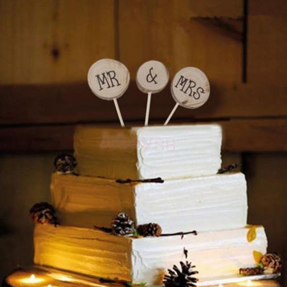 Mr & Mrs Rustic Cake Topper