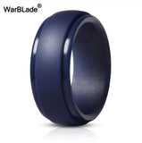 WarBLade New Food Grade FDA Silicone Rings Men Wedding Rubber Bands Hypoallergenic Flexible Antibacterial Silicone Finger Ring