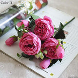 Artificial flowers for wedding decoration Rose Peony Silk small bouquet for marriage ceremony or reception fake Flowers