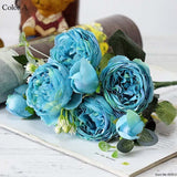 Artificial flowers for wedding decoration Rose Peony Silk small bouquet for marriage ceremony or reception fake Flowers