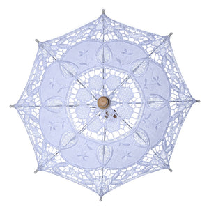 Bridal Umbrellas Wedding Floral Lace Umbrella for Women Romantic White Ivory Embroidery Parasol Umbrella Wedding Supplies