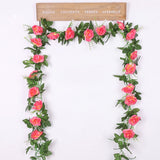 silk artificial rose vine hanging flowers for wall decoration rattan fake plants leaves garland romantic wedding