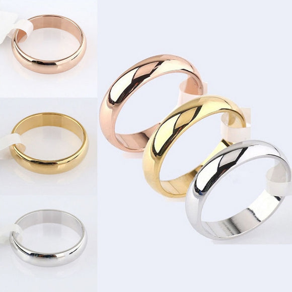 Latest Fashion Fortunately Rose Gold Women Men Polished Stainless Steel Ring Convention Jewelry Wedding Band Ring