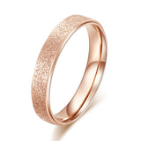 Rose Gold Color Frosted Finger Ring for Woman Man Wedding Jewelry 316L Stainless Steel Top Quality Never Fade