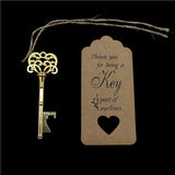 50pcs DIY Wedding Decoration 5 Colors Vintage Key Bottle Opener with Thank You Paper Tags Wedding Party Deco Favors and Gifts