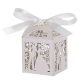 50pcs/lot Wedding Gifts For Guests Paper Box Laser Cut Gift Bag Bride and Groom Birthday Party Favors Decoration Gift Candy Box