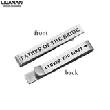 Stepfather/ Father of the Bride Gift for Wedding Tie Clip Gift for Step Father from the Bride Groom Stainless Steel Tie Bars