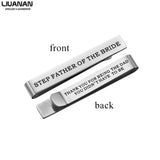 Stepfather/ Father of the Bride Gift for Wedding Tie Clip Gift for Step Father from the Bride Groom Stainless Steel Tie Bars