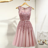 Knee Length Illusion Bridesmaids Dress