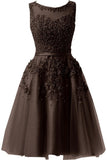 Knee Length Illusion Bridesmaids Dress