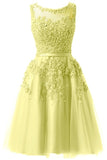 Knee Length Illusion Bridesmaids Dress