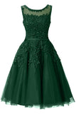 Knee Length Illusion Bridesmaids Dress