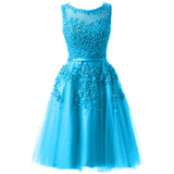 Knee Length Illusion Bridesmaids Dress
