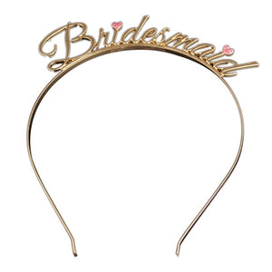 Wedding Hair Accessories Gold Bride to Be Set Bridesmaid Bridal Shower Hen Party Rhinestone Tiara Crown Bachelorette Party Favor