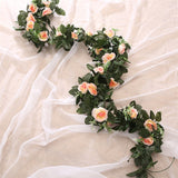 Artificial Rose Flower Fake Hanging Decorative Roses Vine Plants Leaves Artificials Garland Flowers Wedding Wall Decoration