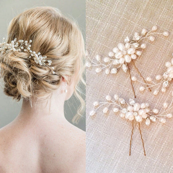 Vintage Pearl Flower Hair Clips