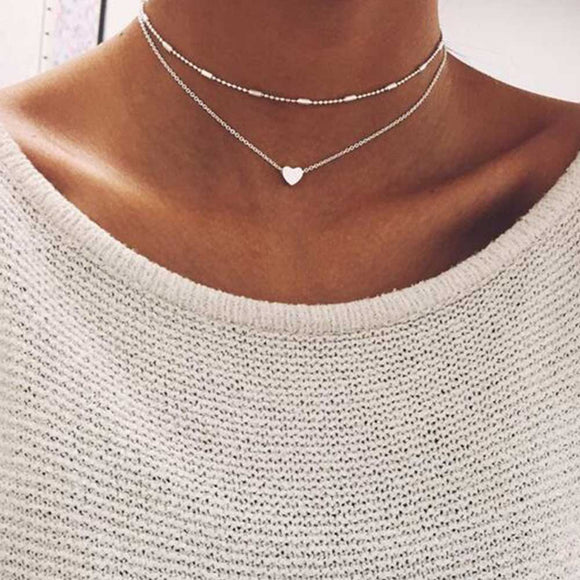 Heart Double Chain Necklace