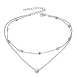 Heart Double Chain Necklace
